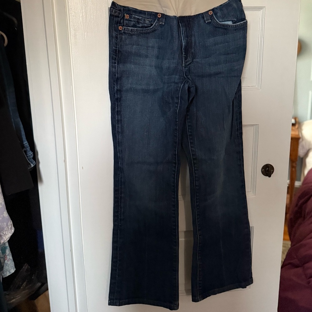 7 For All Mankind Maternity Blue Flare Jeans, size 29